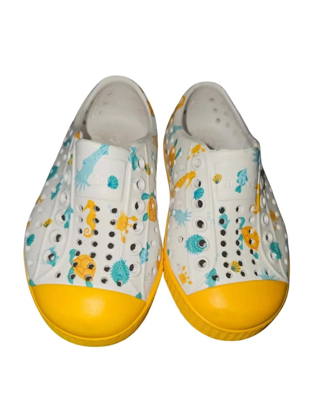 Native Kids White & Yellow Sea Life Slip-On Shoes